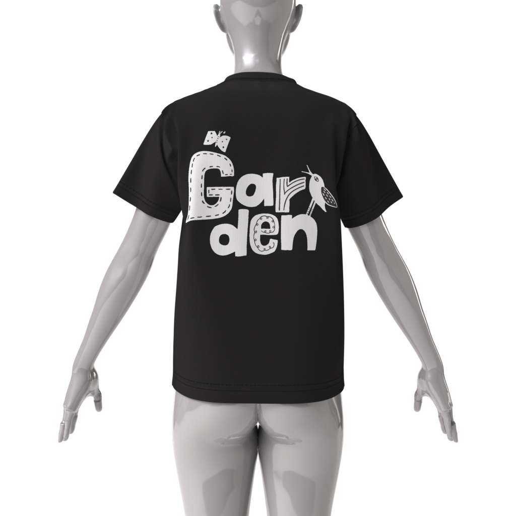 ガーデンビッグシルエットTシャツ(白・黒地)