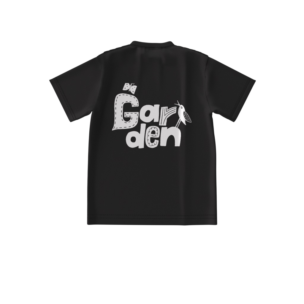ガーデンビッグシルエットTシャツ(白・黒地)