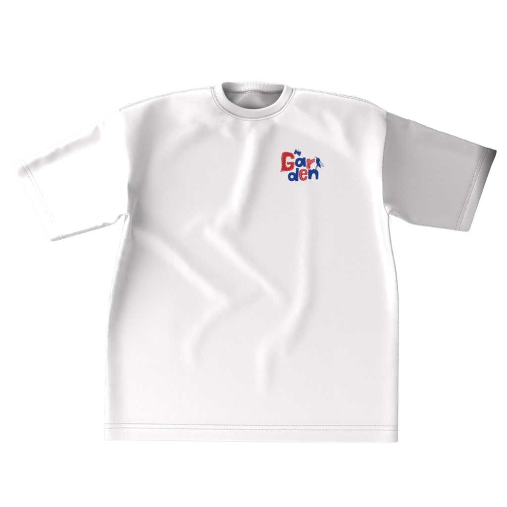 ガーデンビッグシルエットTシャツ（赤・白地）