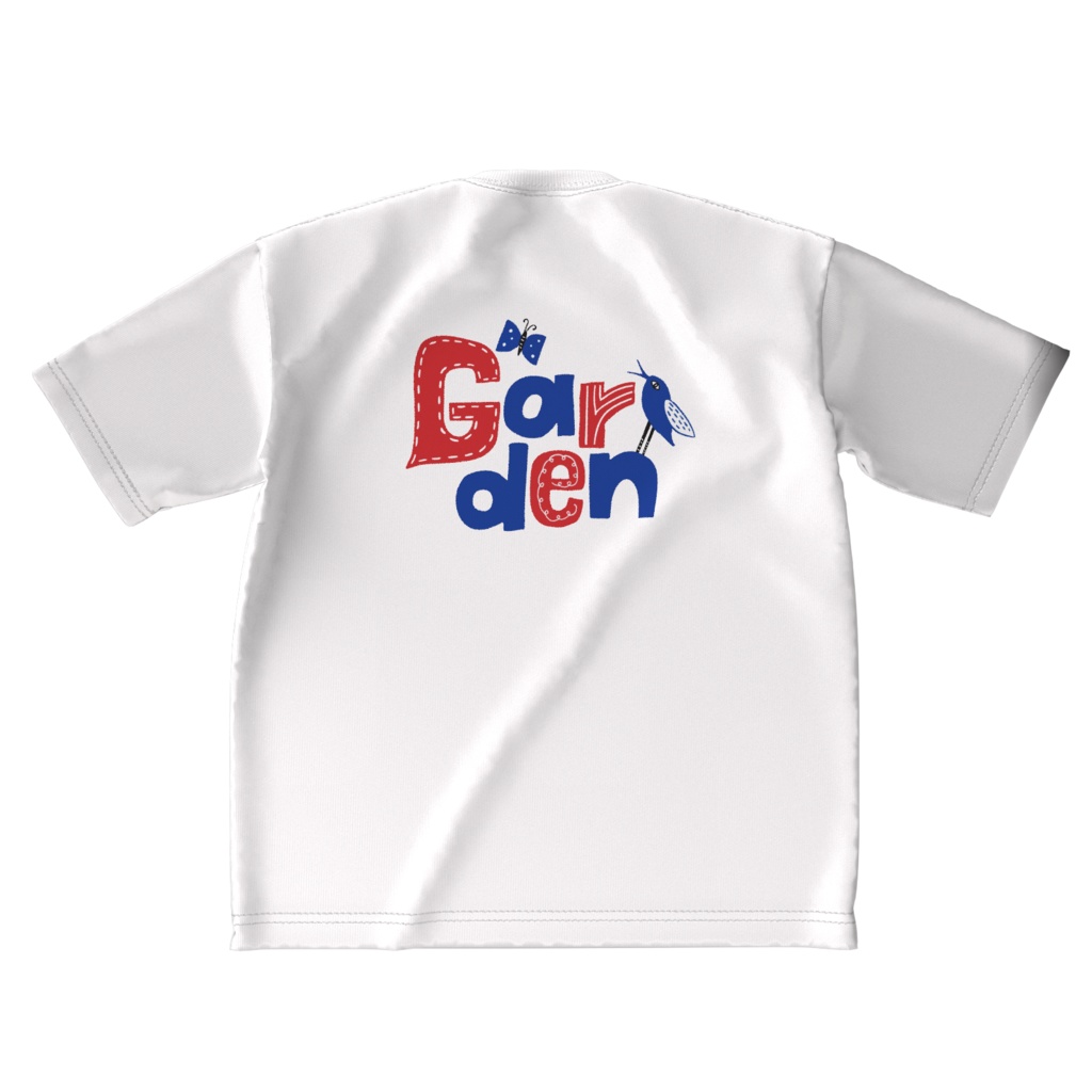 ガーデンビッグシルエットTシャツ(赤・白地)