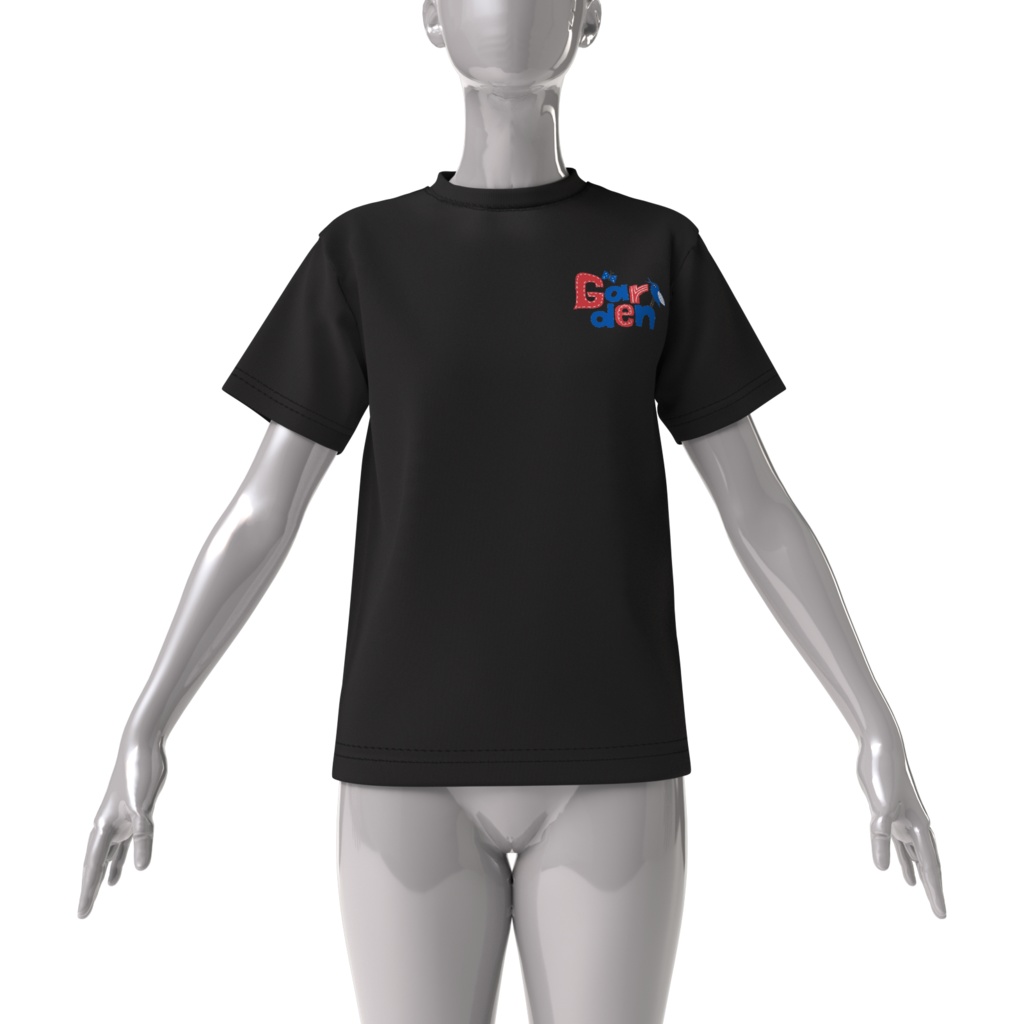 ガーデンビッグシルエットTシャツ(赤・黒地)