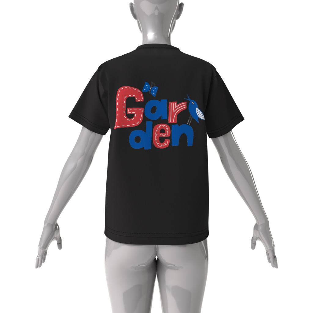 ガーデンビッグシルエットTシャツ(赤・黒地)