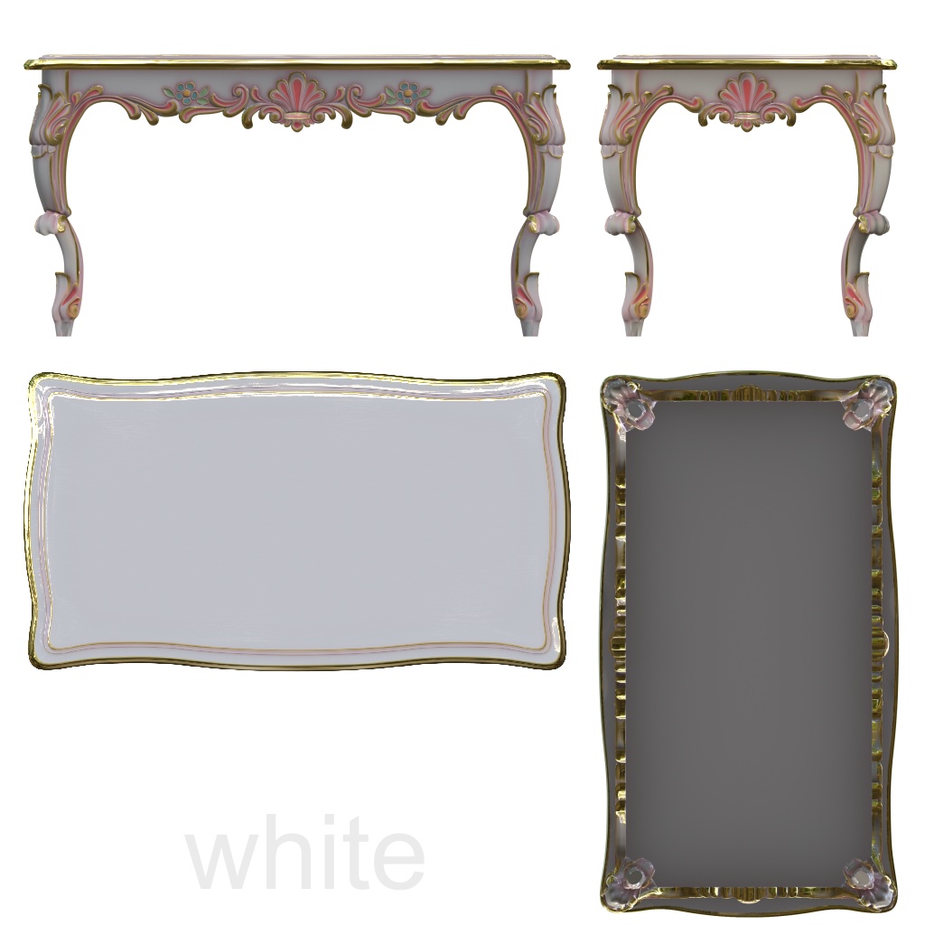 { 3Dモデル ロココ調テーブル } Rococo Style Table
