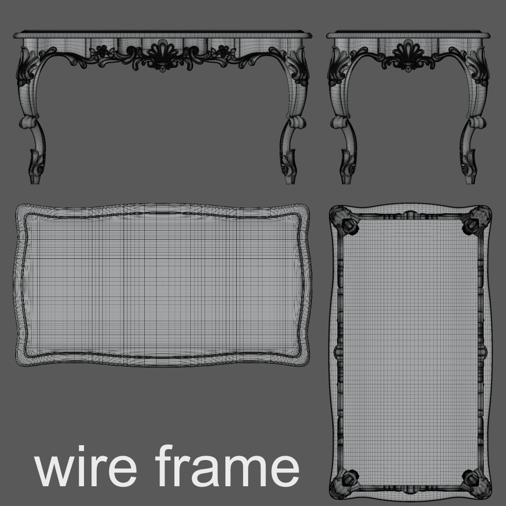 { 3Dモデル ロココ調テーブル } Rococo Style Table