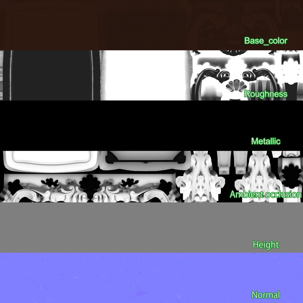 { 3Dモデル ロココ調テーブル } Rococo Style Table