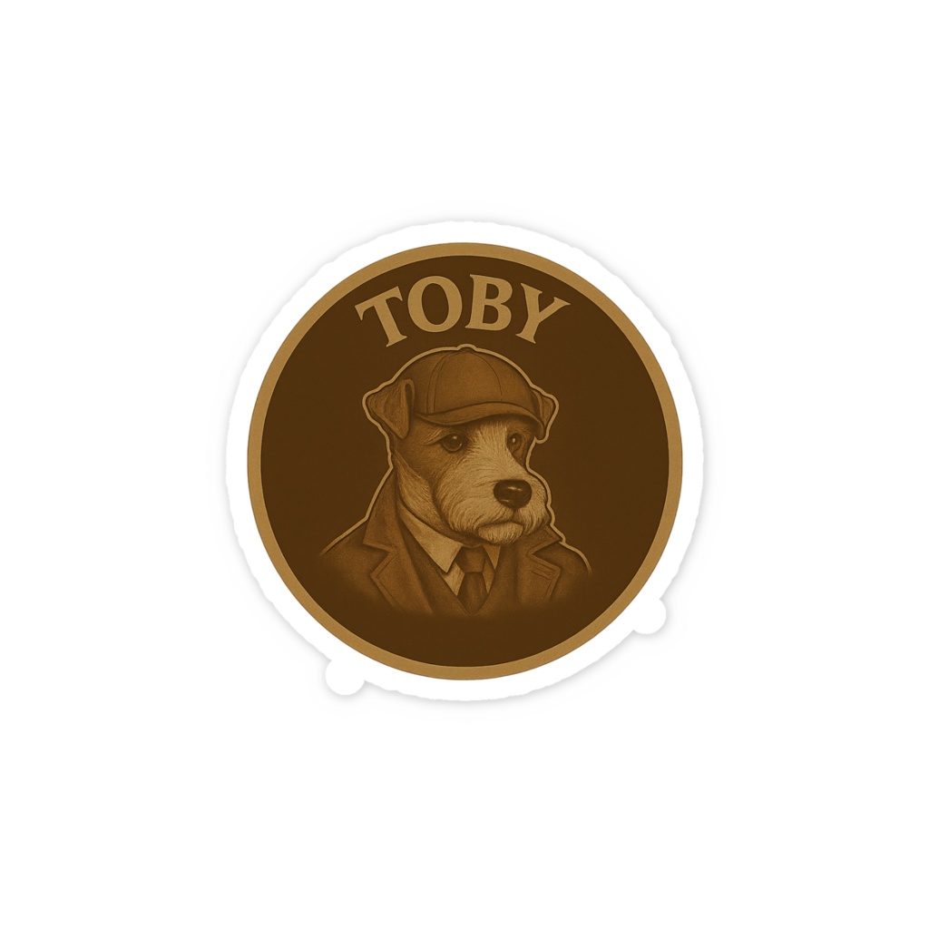 TOBY – 特別調査官ステッカー（ヴィンテージラベル風）