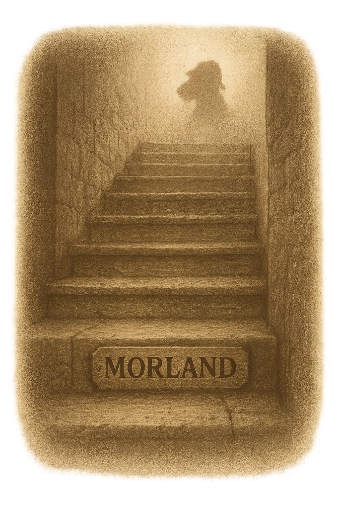 「MORLAND – 階段の記憶」円形ステッカー