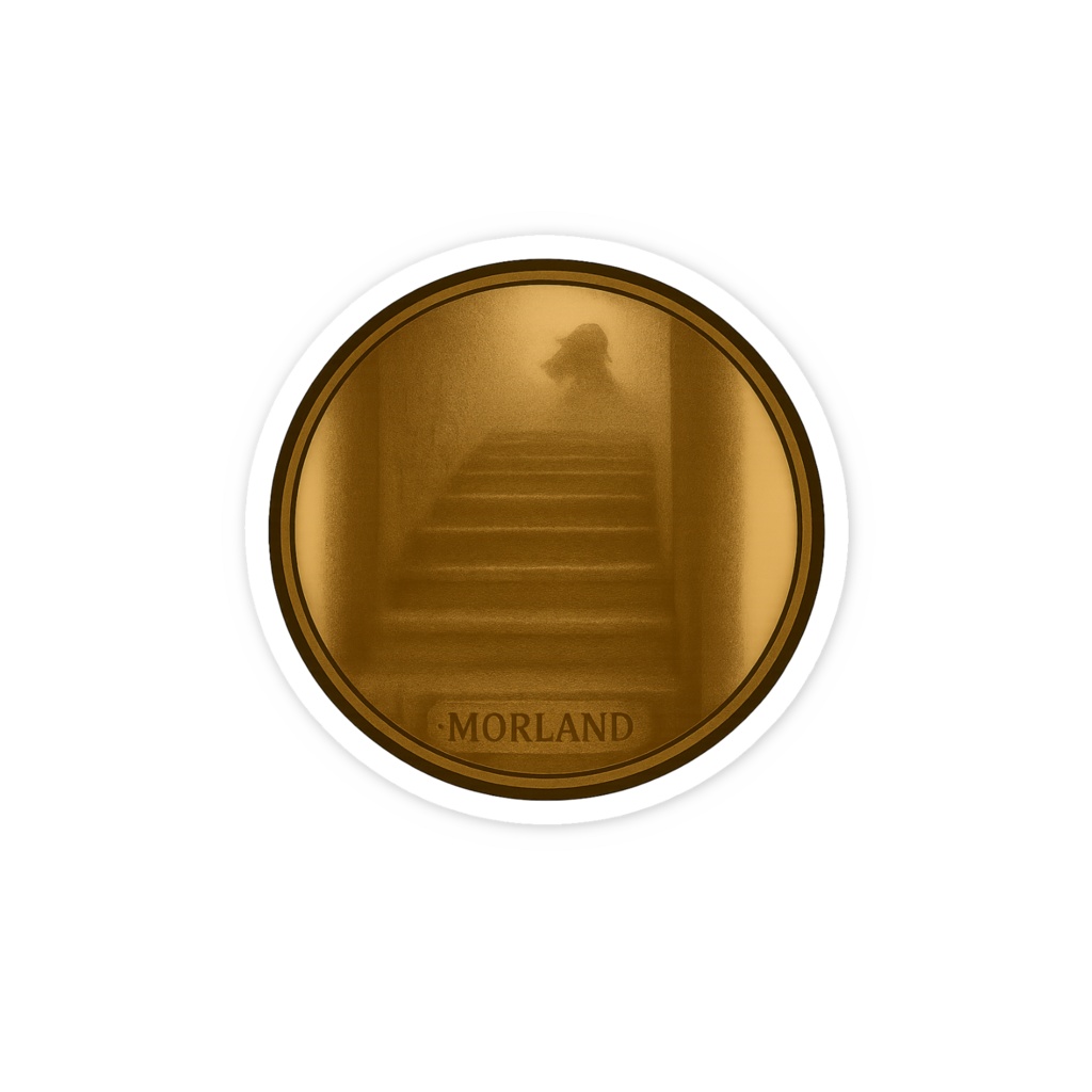 「MORLAND – 階段の記憶」円形ステッカー