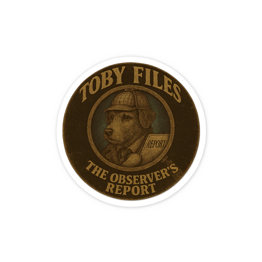 TOBY FILES 05 – THE OBSERVER’S REPORT/円形ヴィンテージステッカー