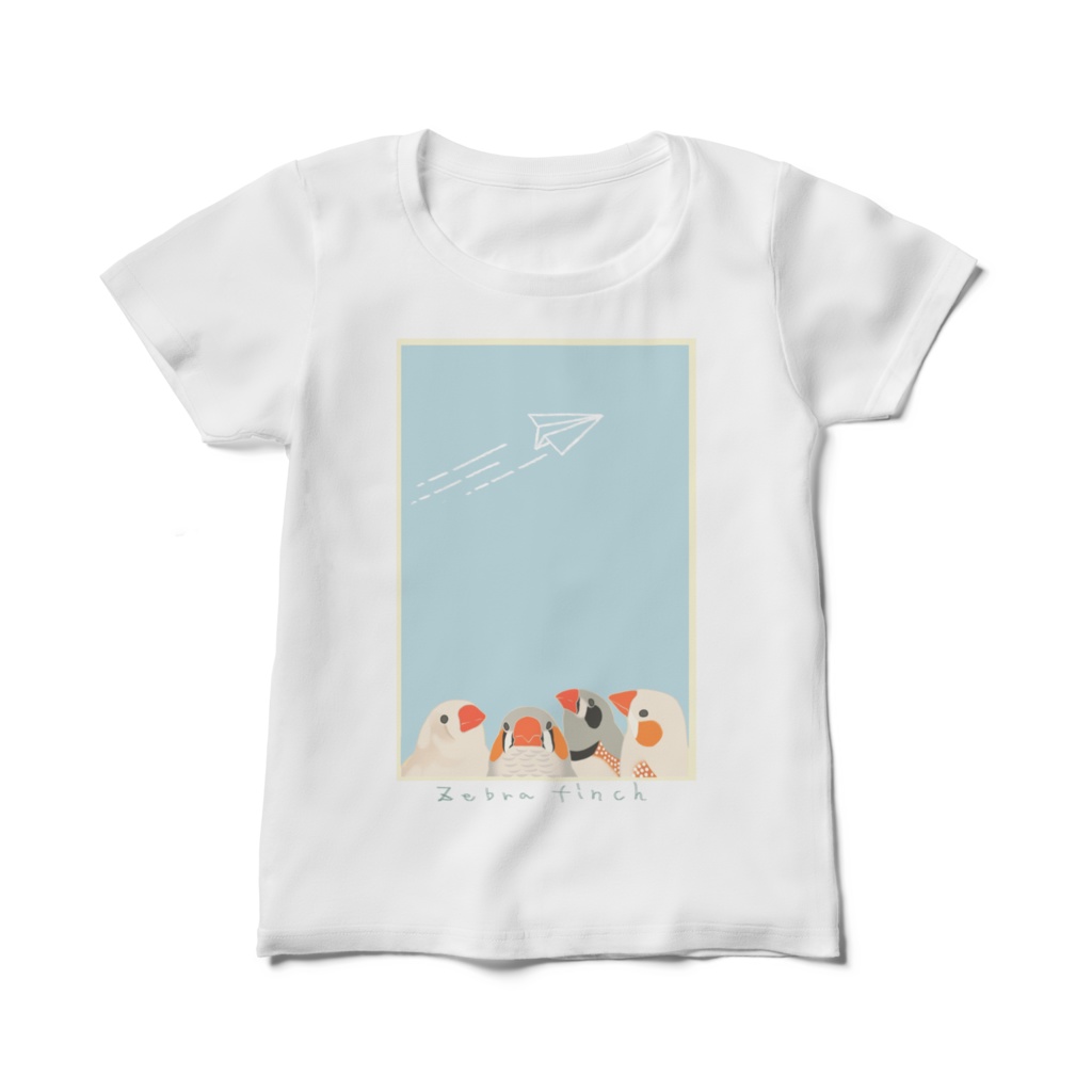 キンカチョウと紙飛行機