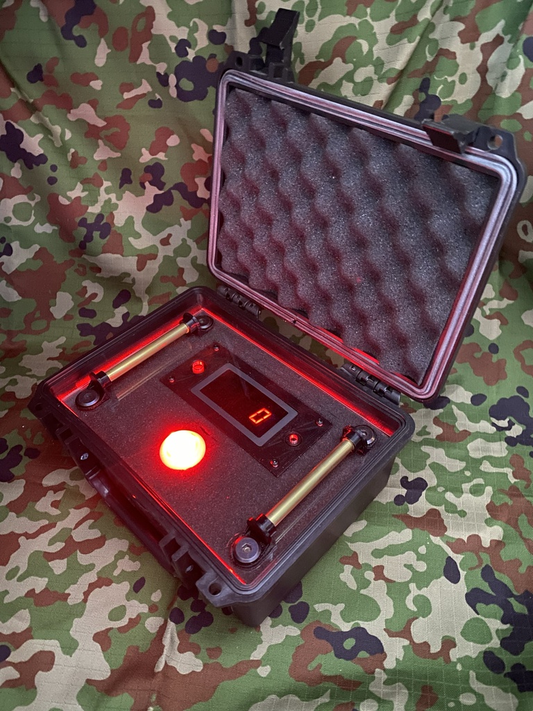 【ミリタリー・サバゲー用】赤色LED発光ギミック付き タクティカルカウントボックス（ヒットカウンター）