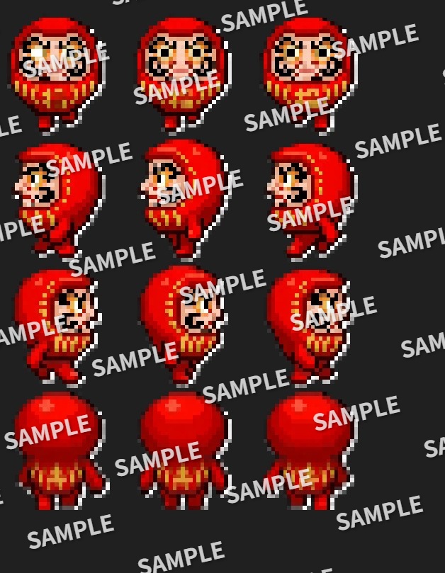 【pictSQUARE用アバターデータ】足の生えただるま(ドット絵素材)