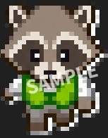 【pictSQUARE用アバターデータ】たぬき？ではない。アライグマ（ドット絵素材）