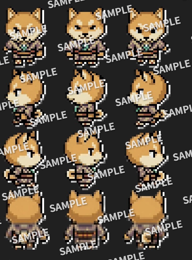 【pictSQUARE用アバターデータ】きりっ!和服柴犬(ドット絵素材)