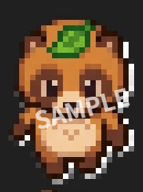 【pictSQUARE用アバターデータ】葉っぱたぬき（ドット絵素材）