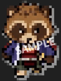 【pictSQUARE用アバターデータ】サムライたぬき（ドット絵素材）