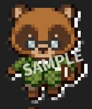 【pictSQUARE用アバターデータ】先生たぬき（ドット絵素材）