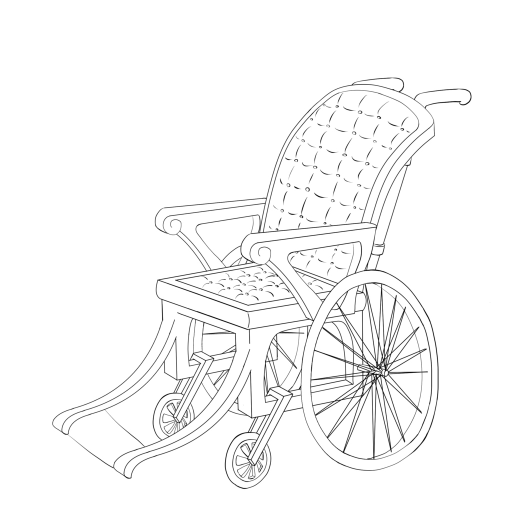 【投げ銭/透過素材】ちょっと豪華な車椅子【TRPG】