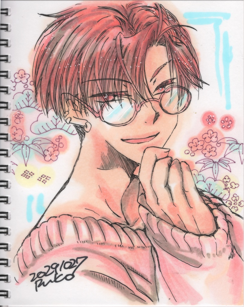 【FGO】スケブ丸ごと1冊 直筆絵【高杉晋作】【2枚だけ高ぐだ♀】