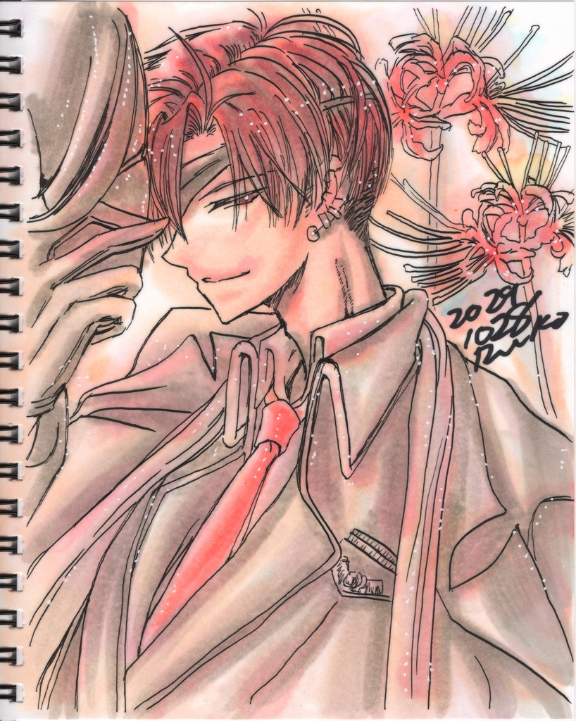 【FGO】スケブ丸ごと1冊 直筆絵【高杉晋作】【2枚だけ高ぐだ♀】