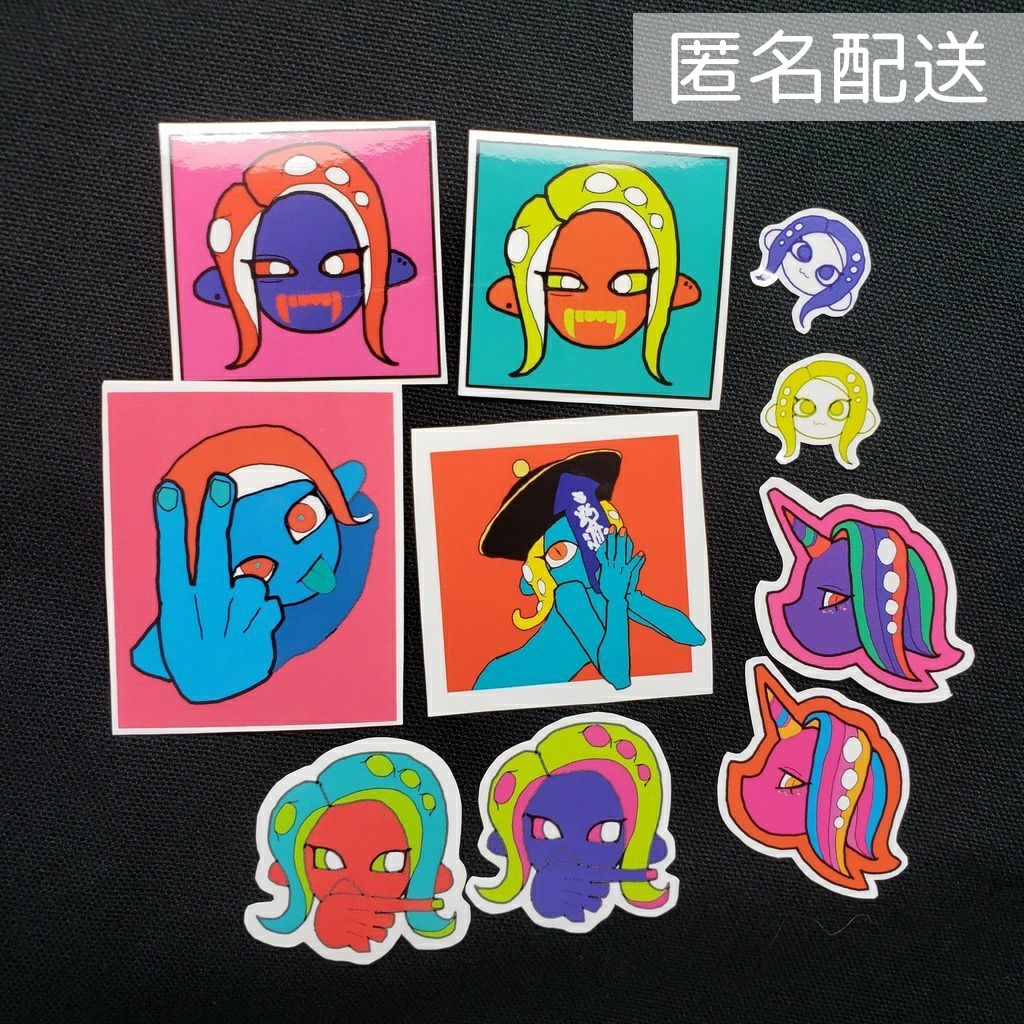 異色肌タコガールのシール 10枚🤍匿名配送