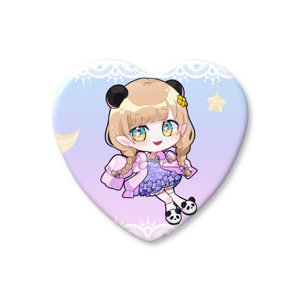 たけむのハート缶バッジ