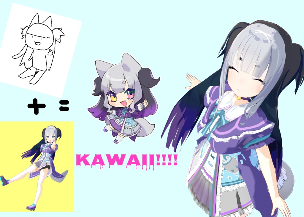 【灰空ぺん】kawaiiアクリルキーホルダー【verメイン衣装】