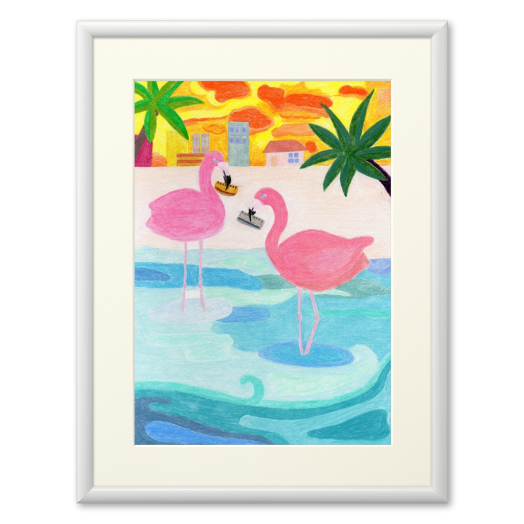 複製画 プリモアート フラミンゴ ハーモニカ