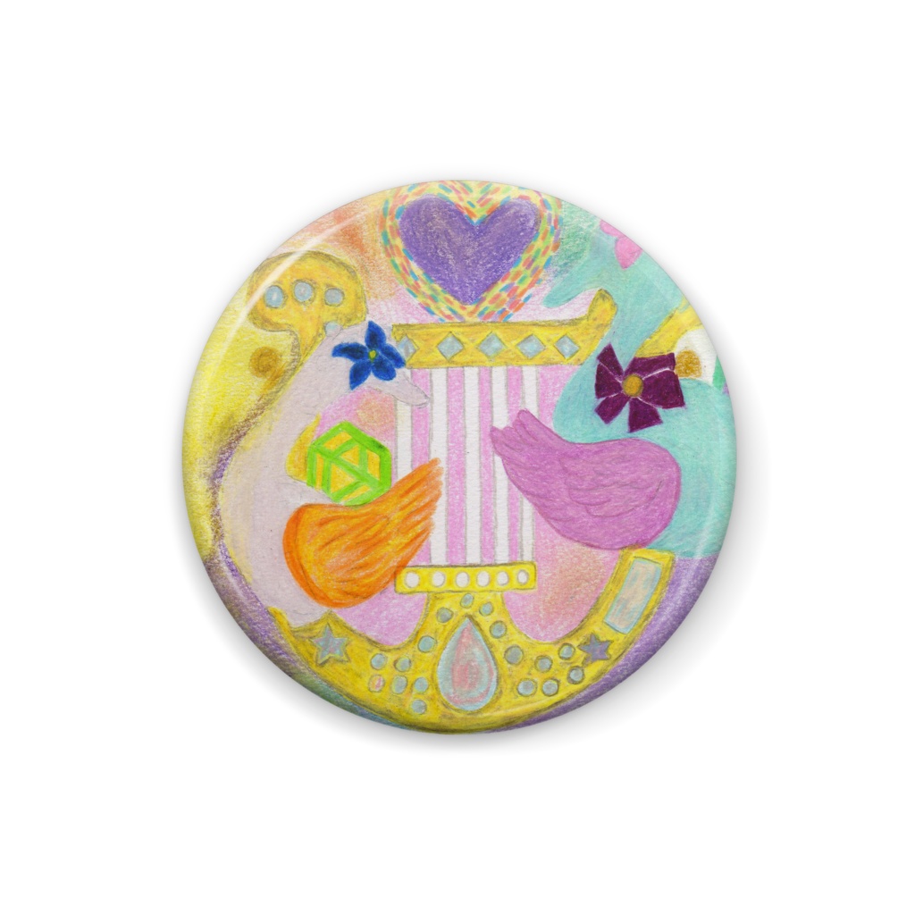 缶バッチ　白鳥