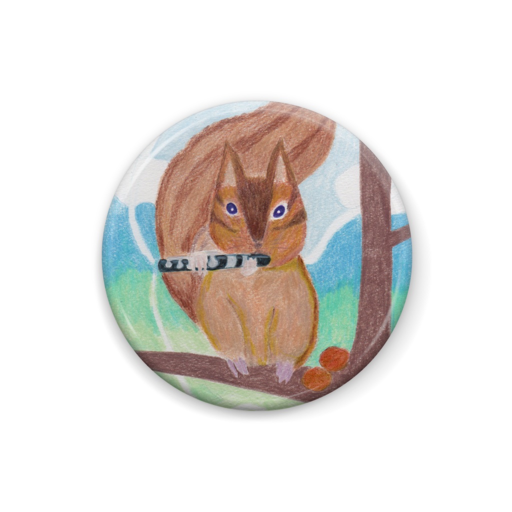 缶バッチ　リス　ピッコロ