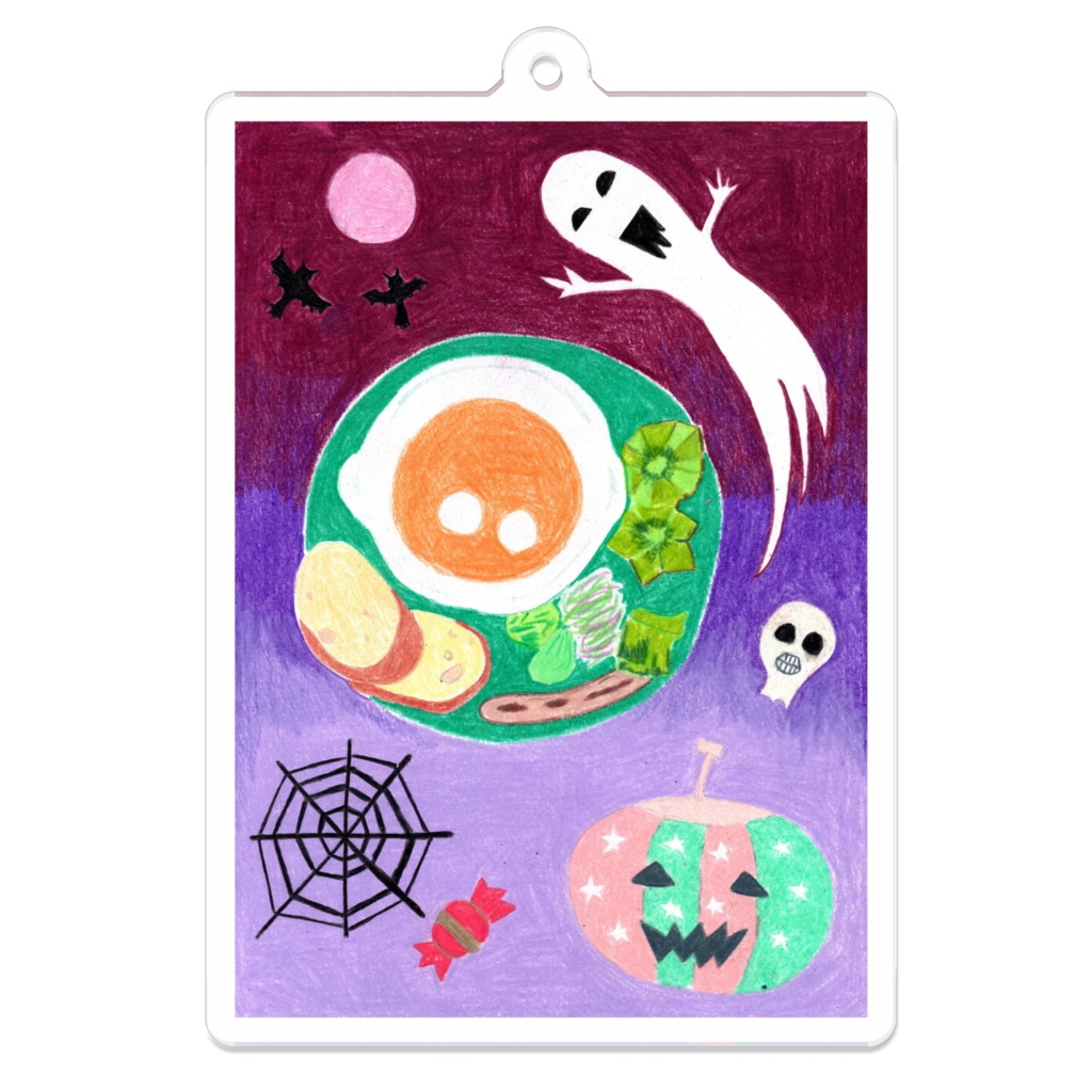 ハロウィンパンプキンスープのアクリルキーホルダー