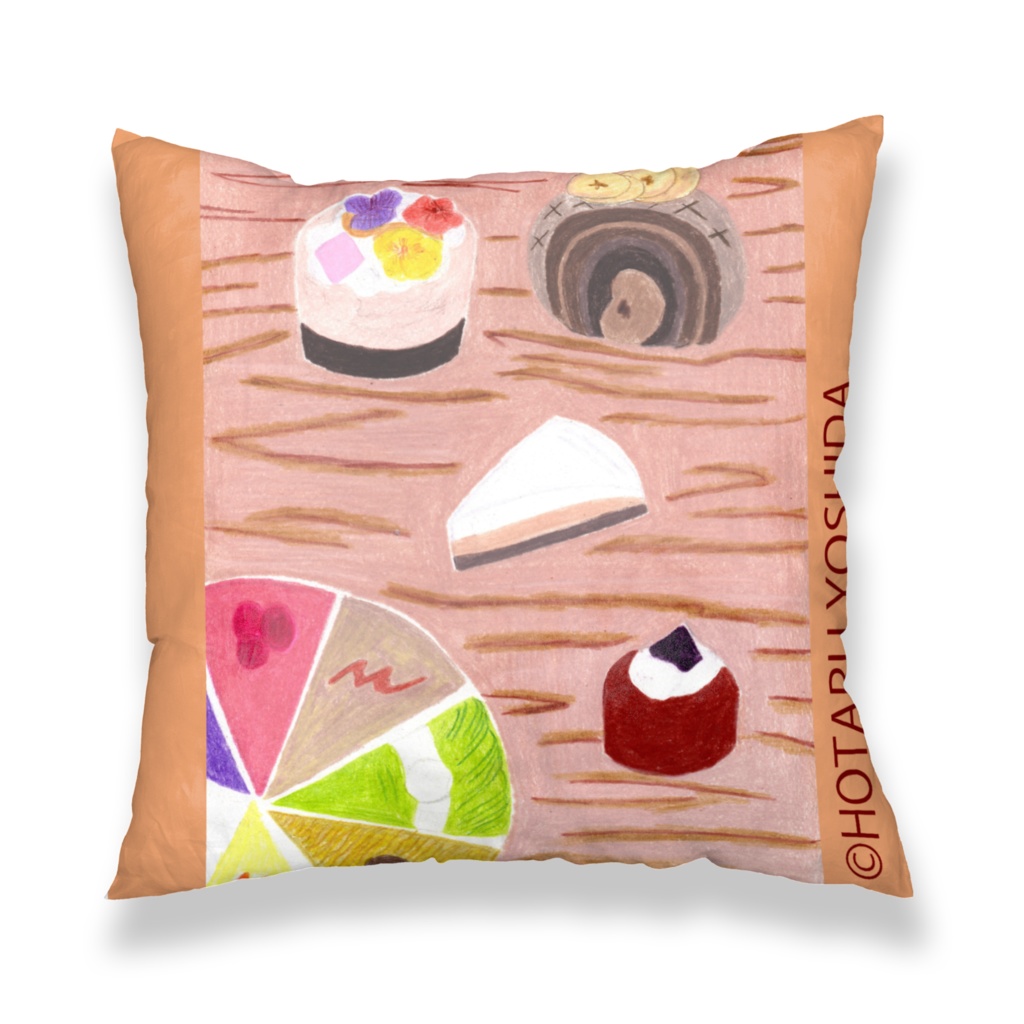 ケーキのクッションカバー