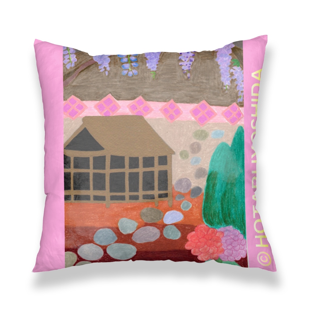 庭に咲く紫雲クッションカバー