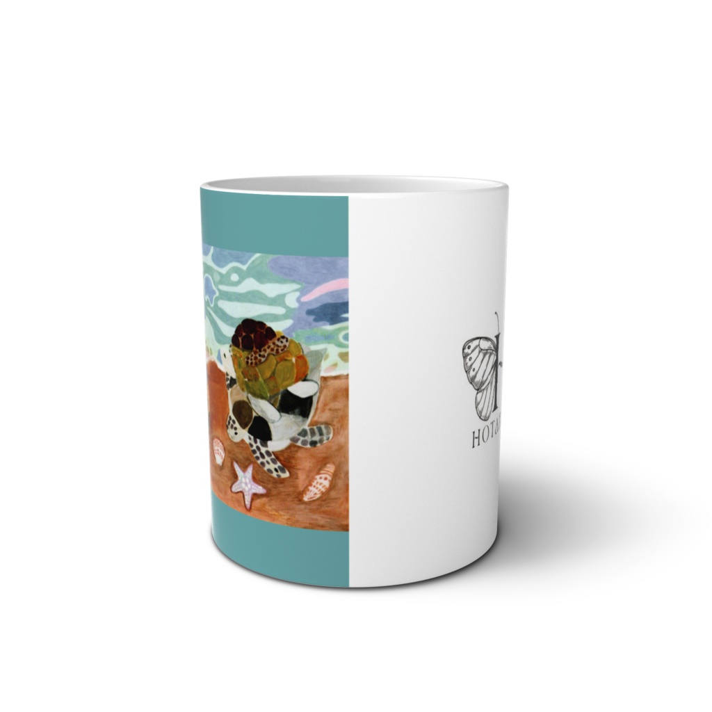 亀と子供の組体操マグカップ