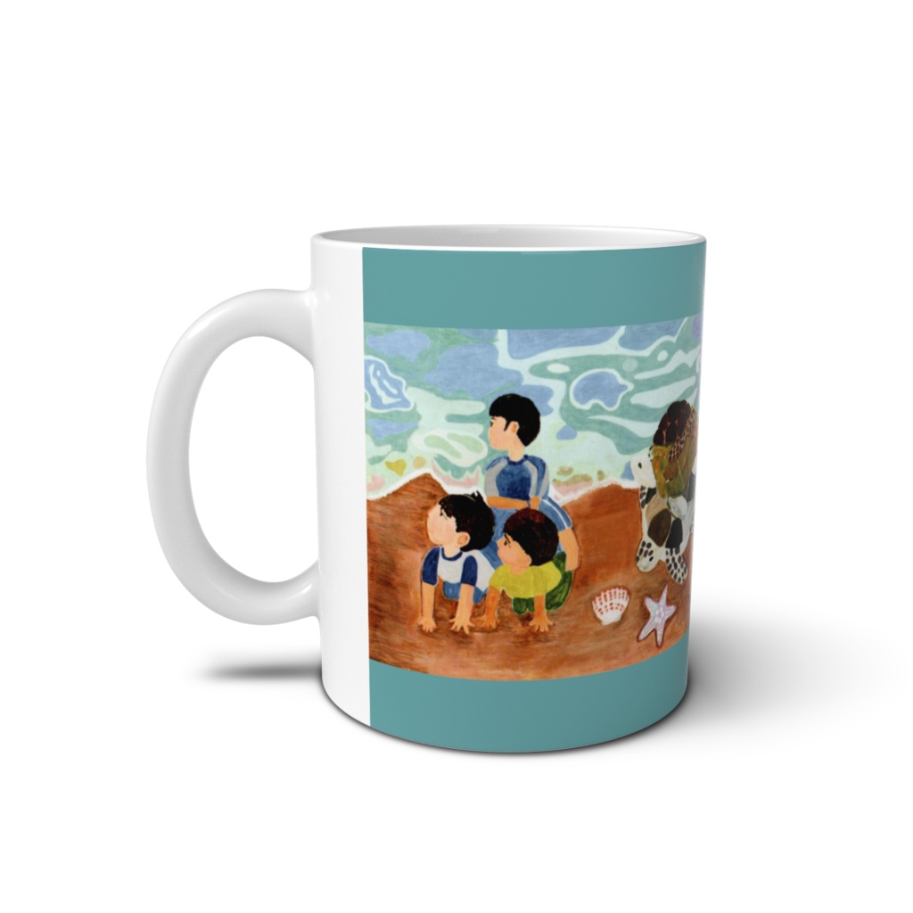 亀と子供の組体操マグカップ