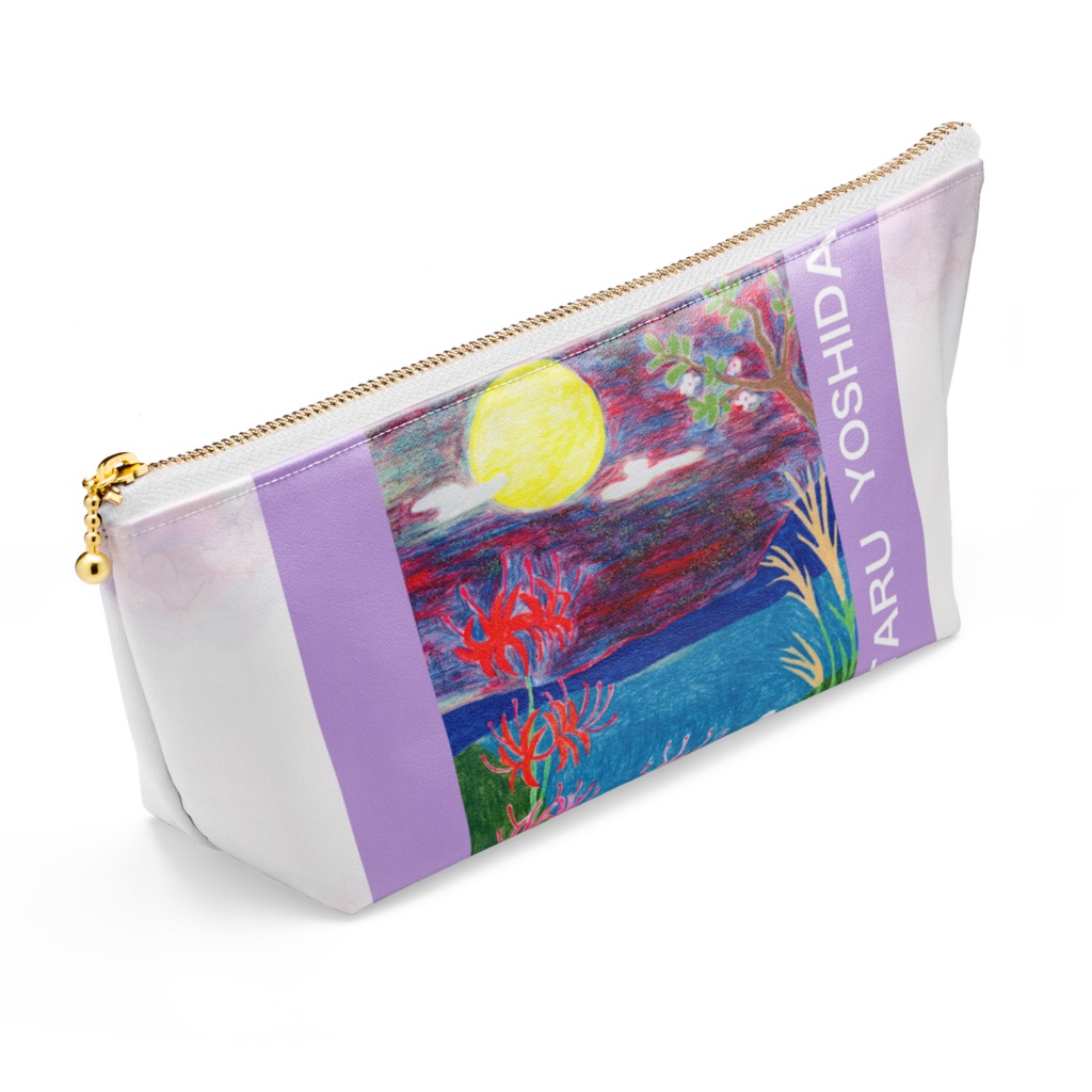 月灯りに彼岸花ポーチ