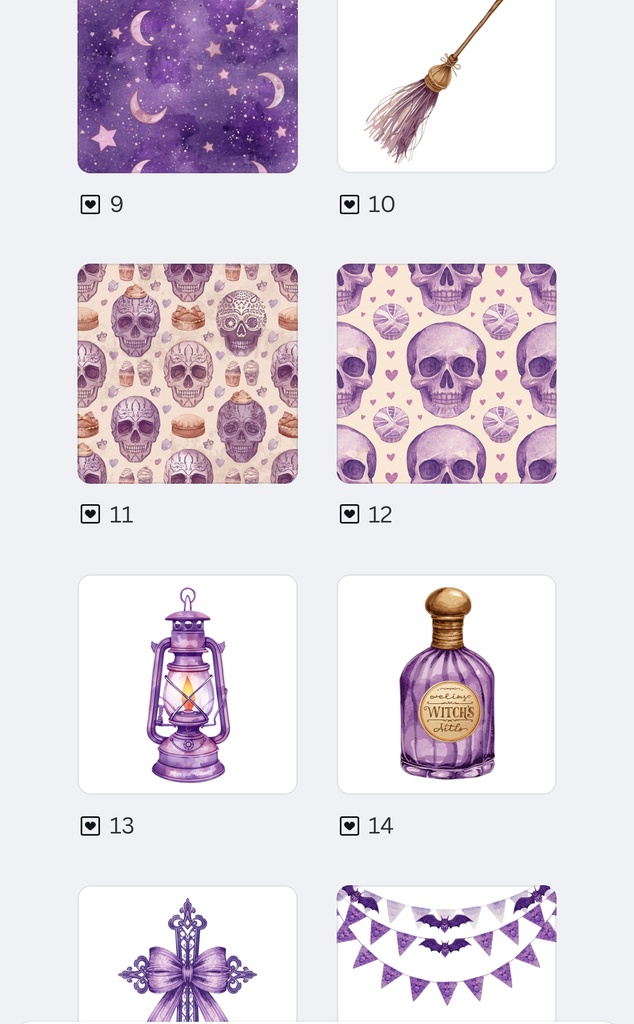 Halloween(ハロウィーン・ハロウィン)パープル × ブラック × オレンジ豪華3カラーセット(背景透過PNG)