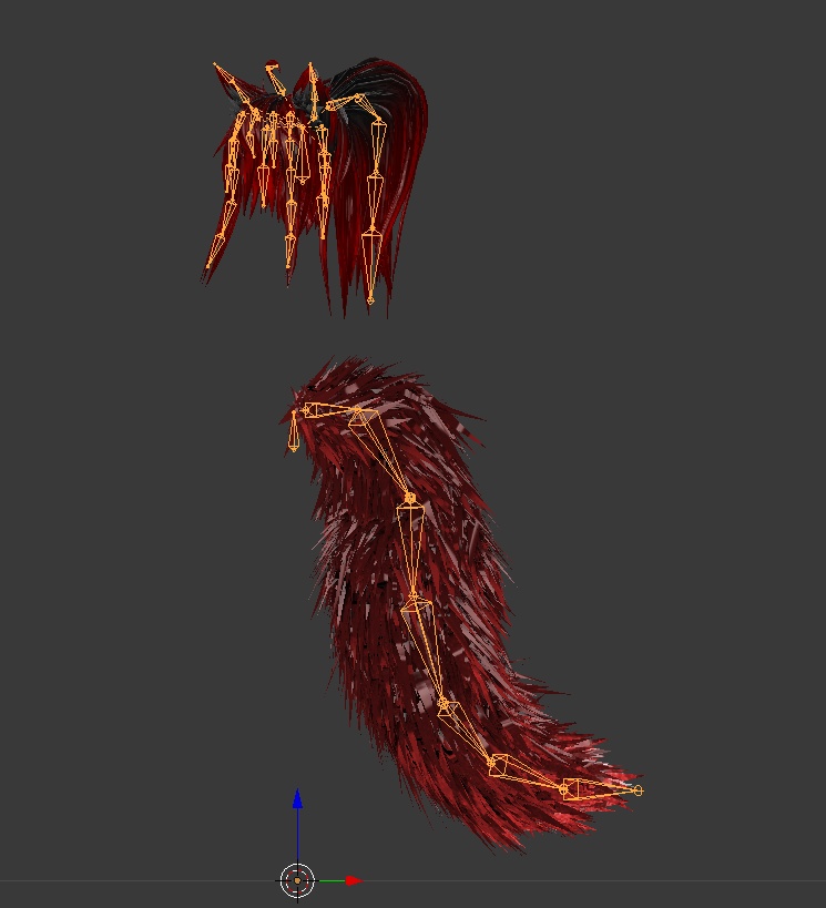 RTV Laura Hair and Tail By RustTV - VRChat, Blender, FBX.