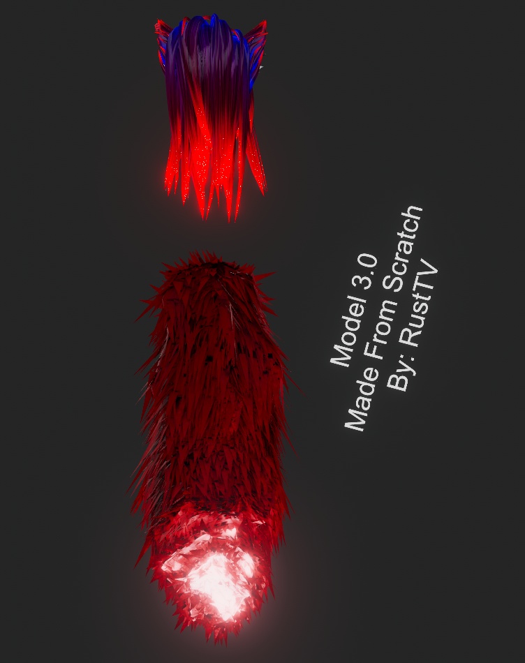 RTV Laura Hair and Tail By RustTV - VRChat, Blender, FBX.