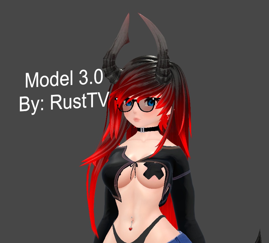 RTV Amanda Hair From Scratch By RustTV - VRChat, Blender, FBX.