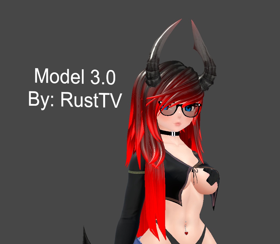 RTV Amanda Hair From Scratch By RustTV - VRChat, Blender, FBX.