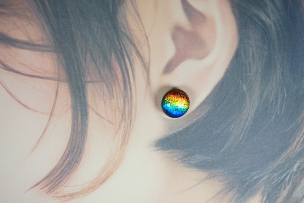 【ピアス・イヤリング】マーブル/レインボー