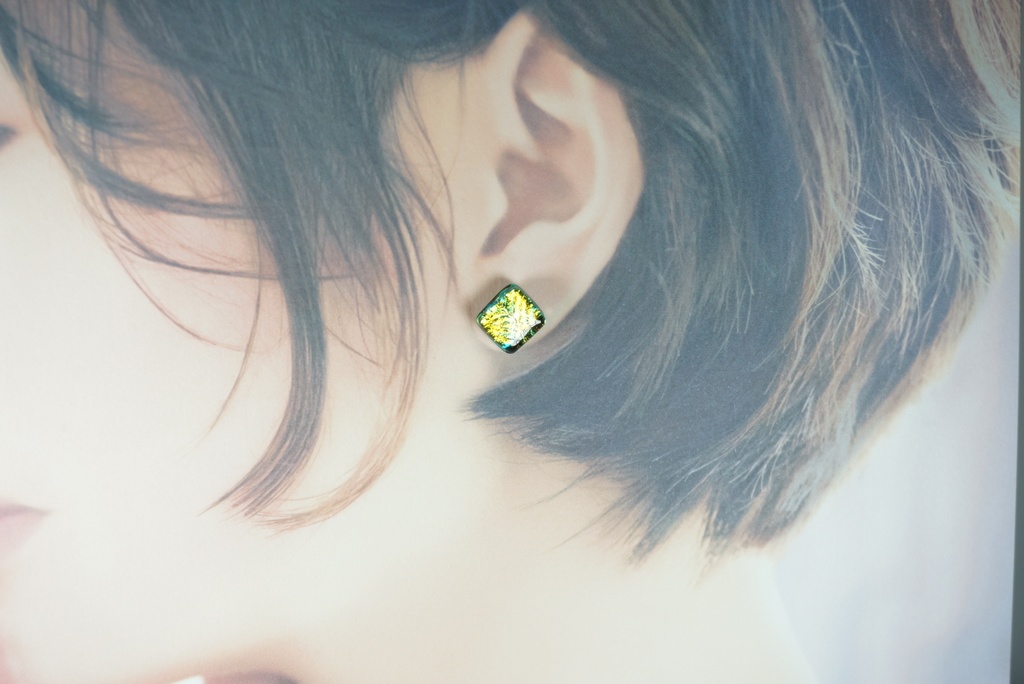【ピアス・イヤリング】スクエア/イエロー