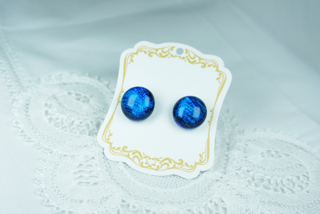 【ピアス・イヤリング】マーブル/モルフォブルー