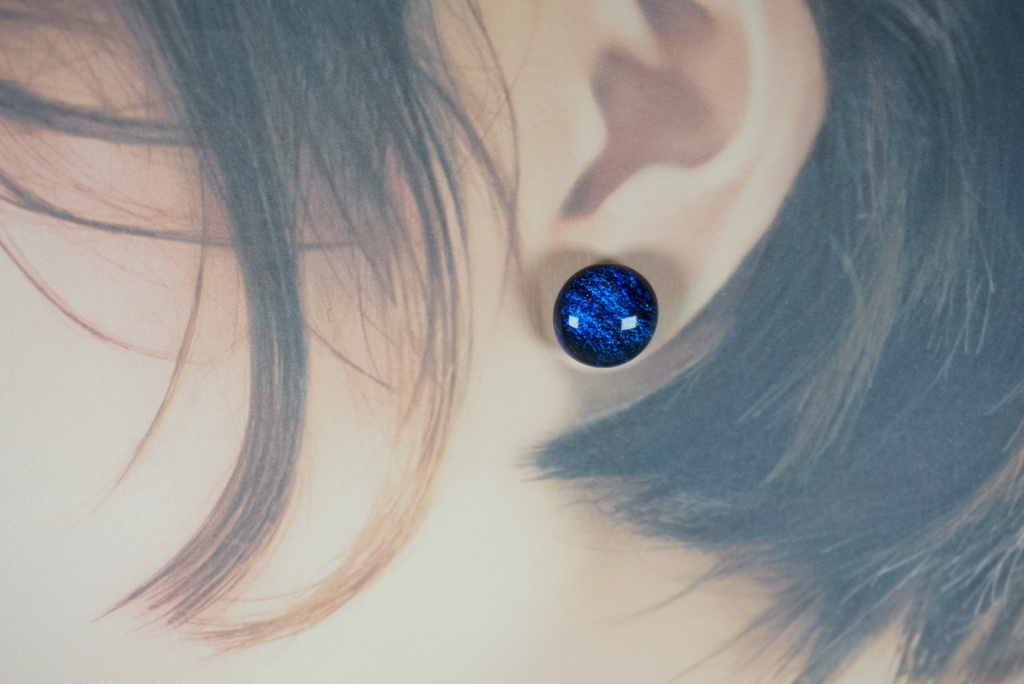 【ピアス・イヤリング】マーブル/モルフォブルー