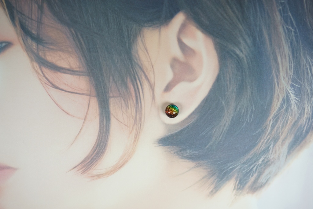 【ピアス・イヤリング】マーブル・ミニ/レインボー