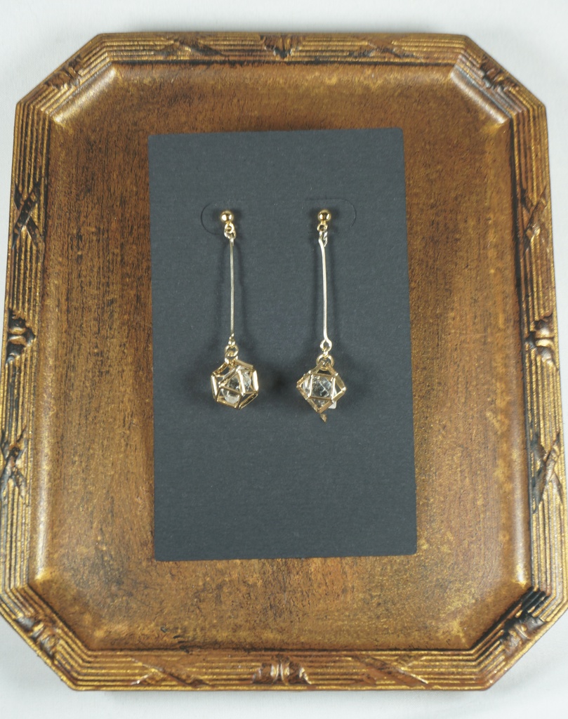 【ピアス・イヤリング】ハーキマー×ゴールド