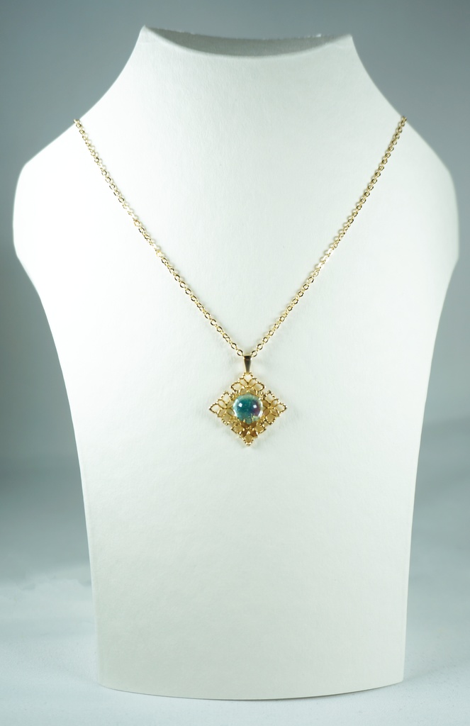 ペンダント/ライトブルー×ゴールド