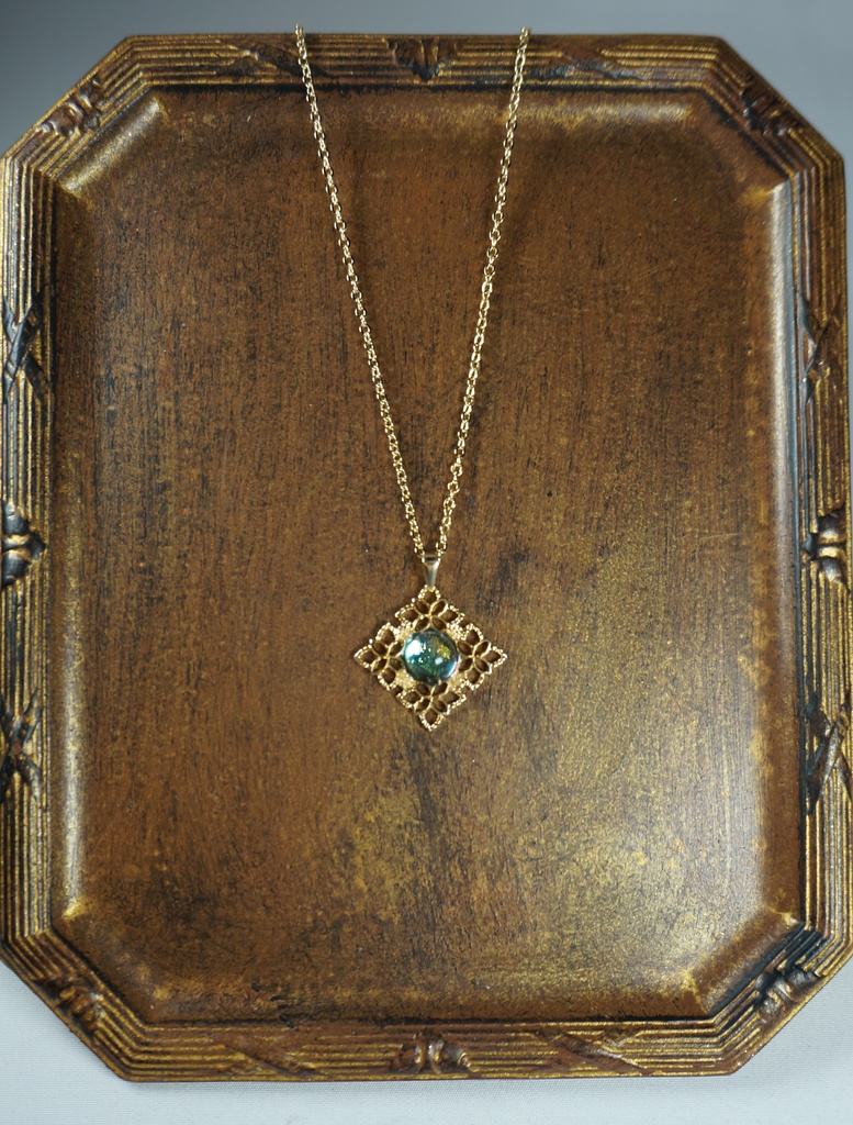 ペンダント/ライトブルー×ゴールド