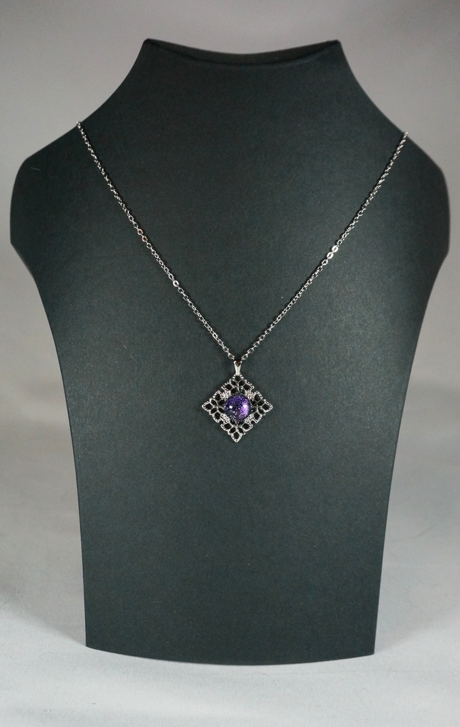 ペンダント/パープル×シルバー